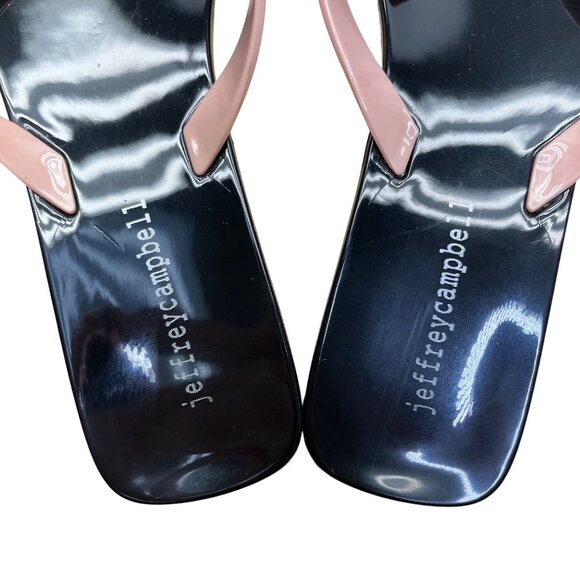 Jeffrey Campbell Women’s Pink & Black Bow Detail Thong Sandals Size 9 - Picture 6 of 8
